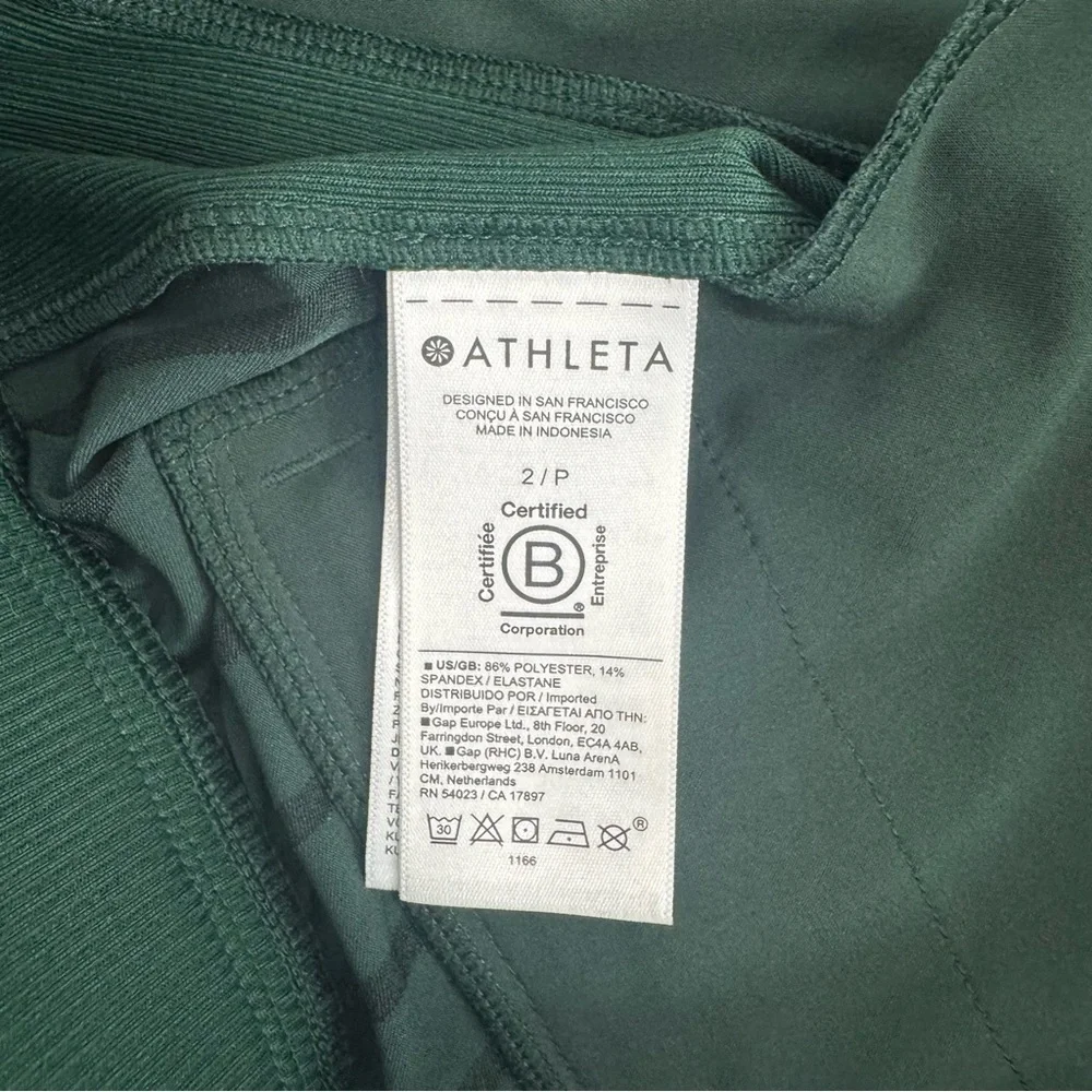 Athleta Brooklyn Ankle Pant Emerald Green Stripe Size 2 Petite Travel Work - Picture 7 of 16